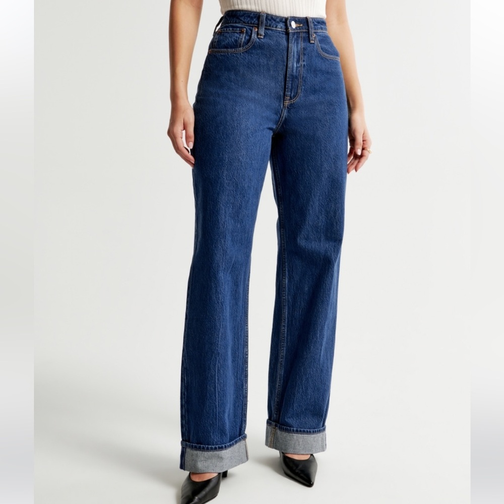 Abercrombie and Fitch High Rise Curve Love Dark Wash Jeans